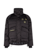 Nylon Puffer Jacket with Matching Zip-Out Gilet Black front view