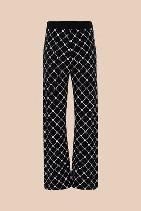 Women Jacquard Pants Black back view
