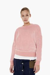 Sweatshirt velours rykiel Rose vue portée de face