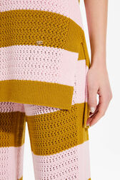 Women Two-Coloured Striped Openwork Tank Top Striped baby pink/khaki details view 2