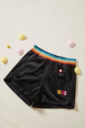 Short fille velours Noir vue de détail 1
