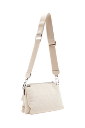Sac à bandoulière medium Le Copain en gabardine monogramme Latté vue de dos