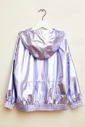 Girl Hooded Jacket Lilac back view