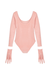 Women Velvet Body Pink back view