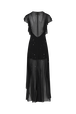 Robe longue en mousseline Noir vue de dos