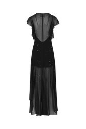 Robe longue en mousseline Noir vue de dos