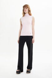 Women Viscose Tank Top with Coloured Armhole Baby pink details view 1