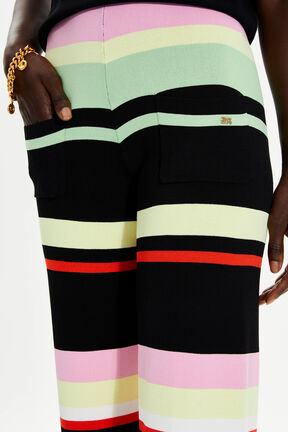 Pantalon à jambes larges femme Noir vue de détail 2