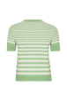 Striped short-sleeved crew-neck sweater Striped anise/white back view