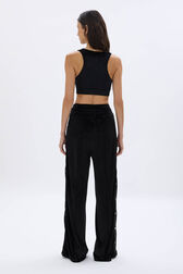 Pantalon large en velours Noir vue portée de dos