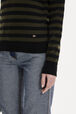 Striped Long-Sleeved Crew Neck Sweater Striped black/khaki details view 2