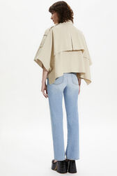 Cape crop gabardine femme Beige vue portée de dos