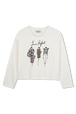 Long sleeve pullover Ecru front view