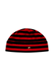 Bonnet laine Poor Boy rayé femme Raye noir/rouge vue de face