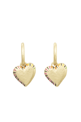 Boucles d'oreilles Poetic Garden Striped Heart Gold vue de face