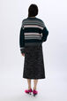 Fair Isle sweater in wool and lurex Pink back worn view