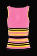 Women Multicolor Striped Tank Top Pink back view
