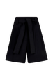 Women Wool Tailored Shorts Black front view