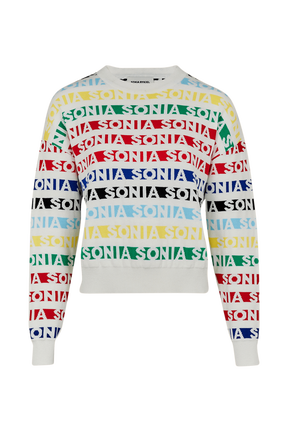 Pull rayé multicolore femme Multico blanc vue de face