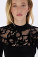 Knitted velvet and lace sweater Black details view 2