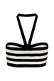 Bandeau rayures ajourées femme Raye noir/ecru vue de dos