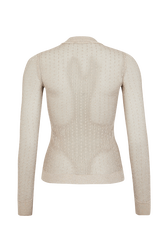 Long-Sleeved Crew-Neck Top Gold back view