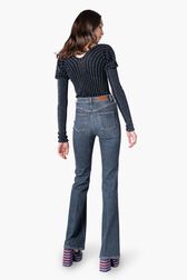 High Waist Flare Jeans Black back worn view
