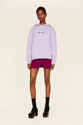 Sweat à capuche multicolore signature femme Lilas vue de détail 3