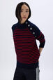 Pull à rayures reliefées Raye bleu/rouge vue de détail 2