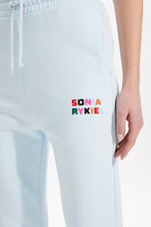 Women Cotton Jogging Pants Baby blue details view 2