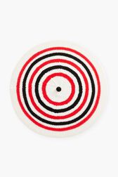 Striped Beret White front view