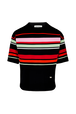 Top coupe boxy rayé multicolore femme Noir vue de face