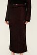 Jupe crayon longue lurex femme Raye noir/bronze vue de détail 1