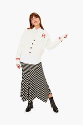 Cardigan cœurs Blanc vue portée de face
