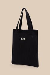 Women Heart Print Crochet Bag Black details view 1