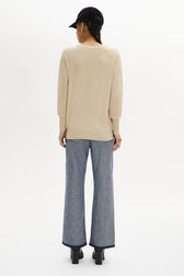 Pull en merino et soie Sable vue portée de dos