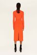 Women Two-Tone Long Skirt Orange back worn view