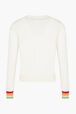 Knitted Long Sleeve Sweater White back view