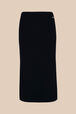 Women Cotton Midi Skirt Black front view
