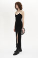 Robe fendue à bretelles maille femme Noir vue de détail 1
