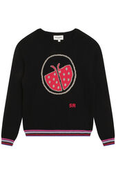 Jacquard Knitted Jumper Black front view