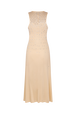 Asymmetrical tank dress in jersey with studs Vanilla back view
