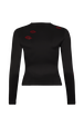 Long-sleeved jersey top Black back view