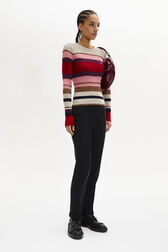 Wool and Lurex Striped Jumper Multico striped details view 1