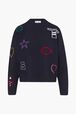 SR Iconic Symbols Sweater Black/blue front view