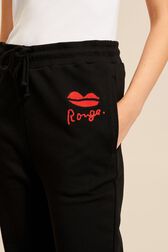 Women Mouth Print Jogging Pants Black details view 2