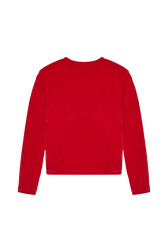 Women Velvet Cardigan Red back view