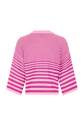 Pull rayé court col rond à manches courtes Rayures pink/violet vue de dos
