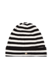 Bonnet laine Poor Boy rayé femme Raye noir/blanc vue de face