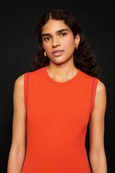 Robe longue bicolore femme Orange vue de détail 1